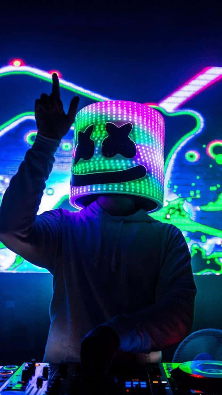 A Person Wearing A Neon Dj Headband Wallpaper