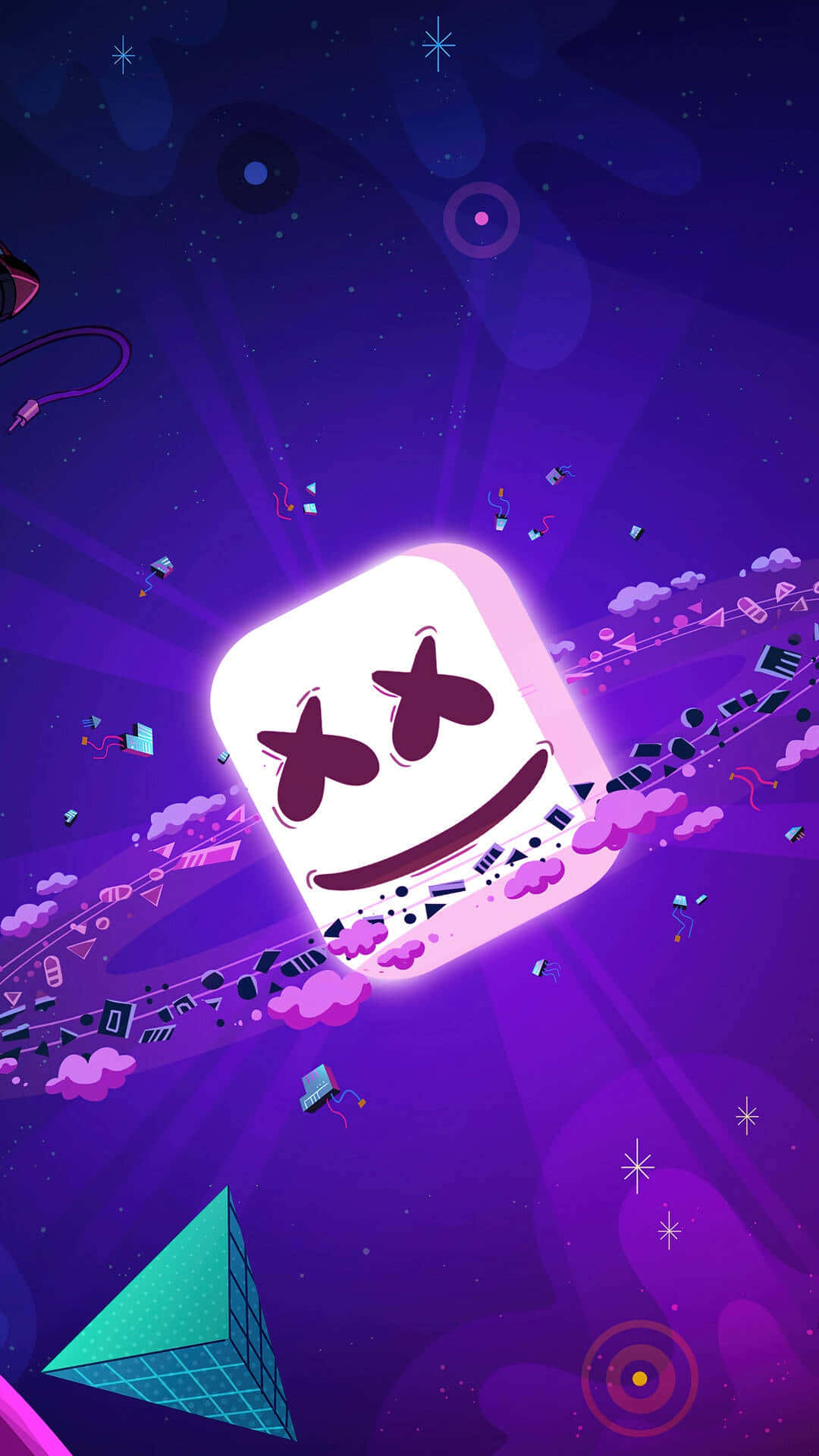 Marshmello - A Purple Space With A Smiling Face Wallpaper