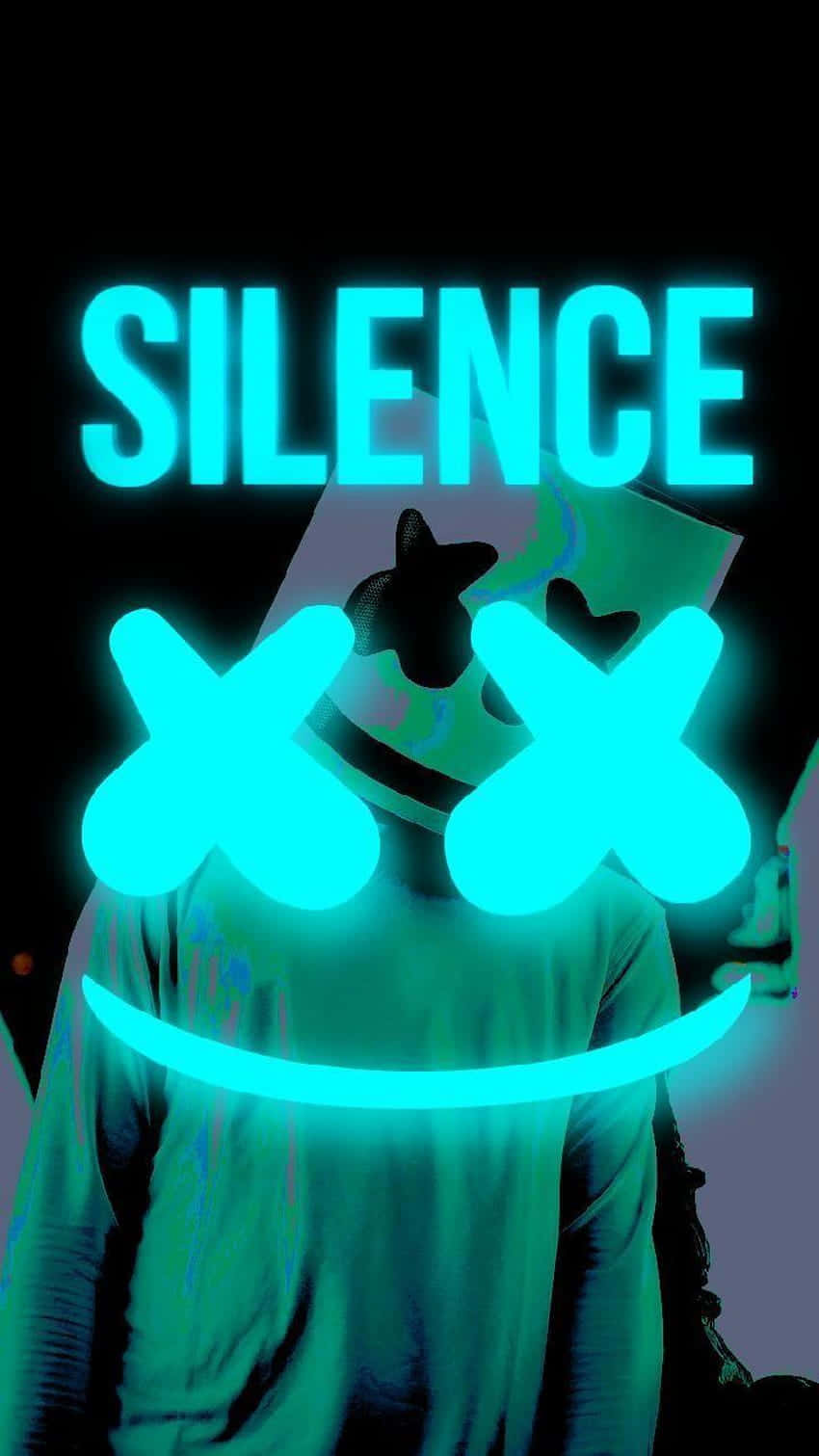 Lyse natten op med Marshmallo's neon iPhone Wallpaper