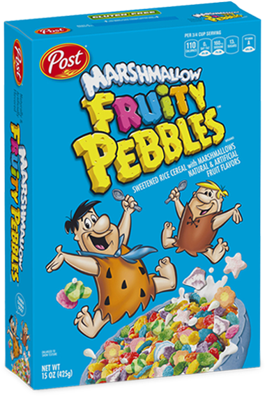 Marshmallow Fruity Pebbles Cereal Box PNG