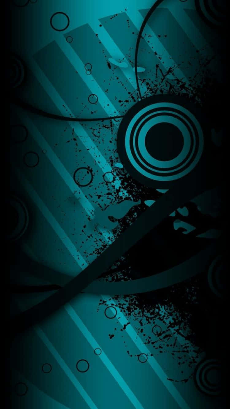 A Black And Blue Abstract Background With Circles And Circles Wallpaper