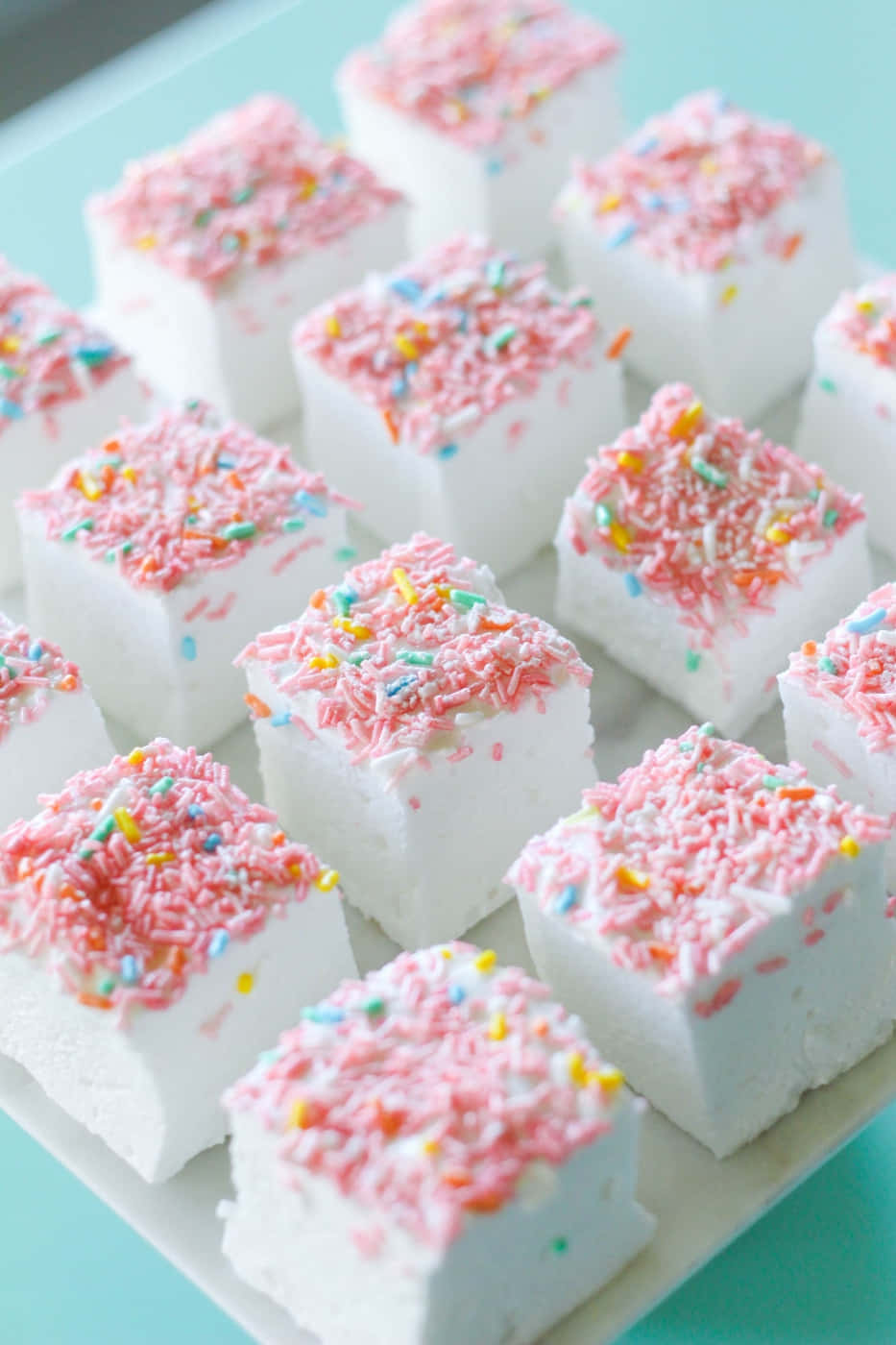 Marshmallows With Sprinkles On A Plate