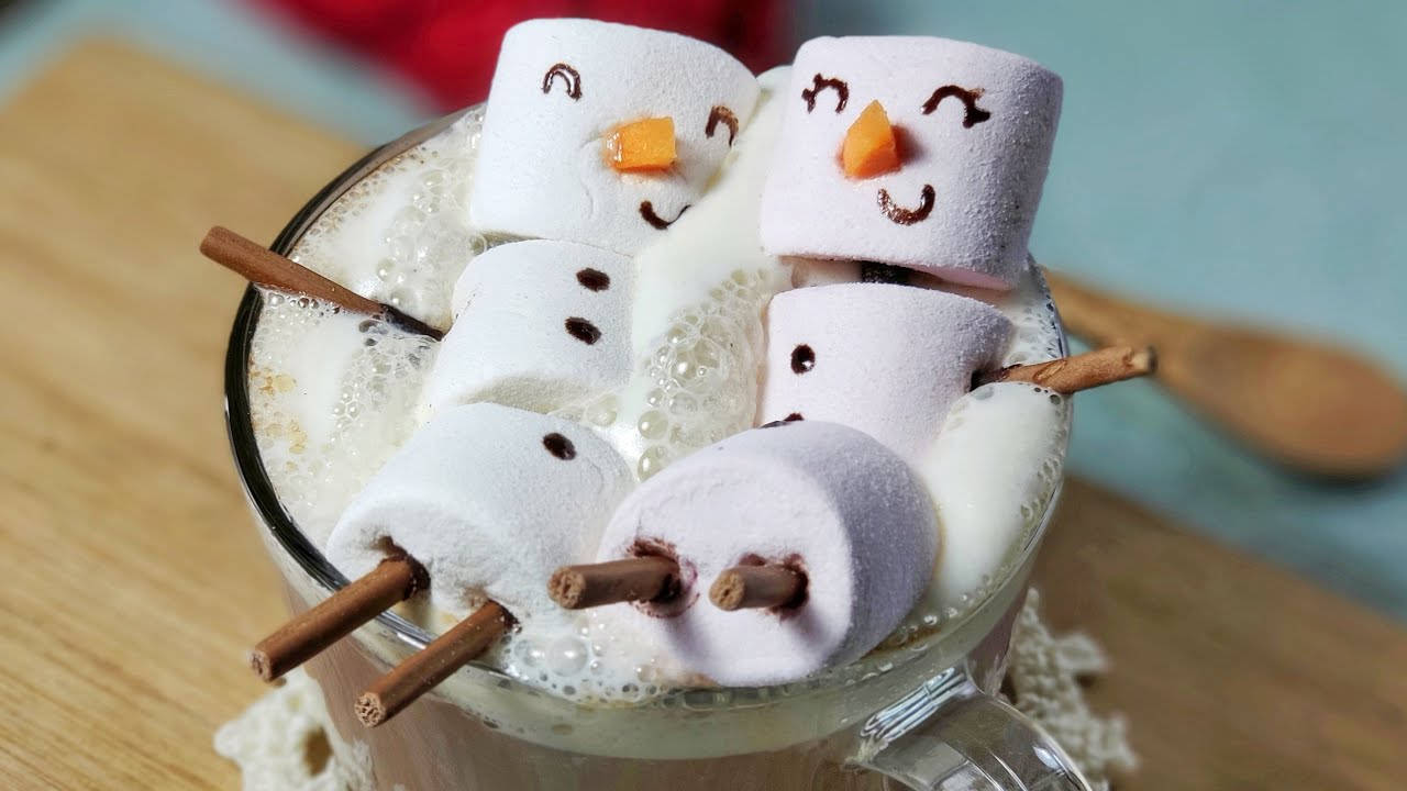 Marshmallow Snowman Hot Choco Wallpaper