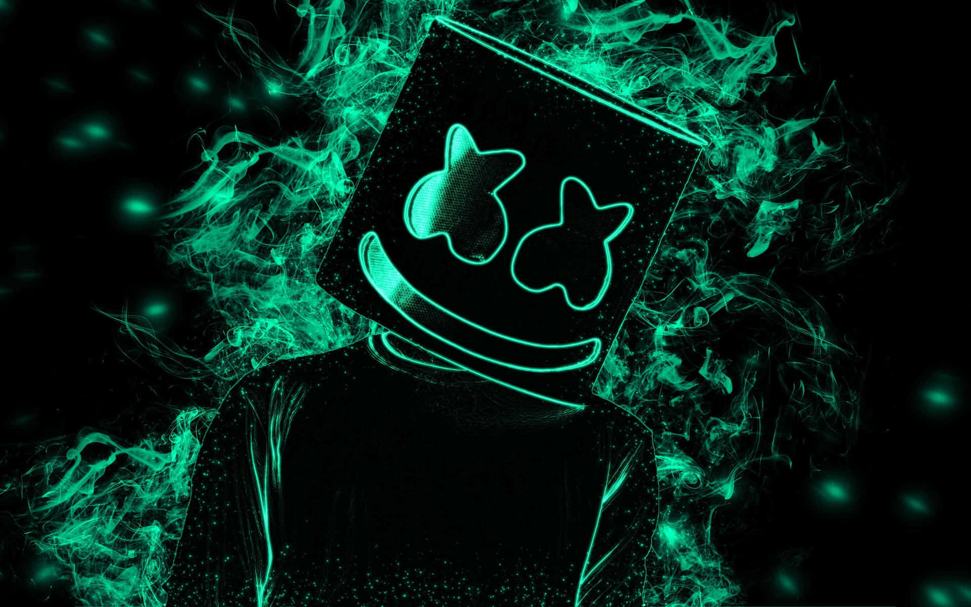 Marshmello lights it up in his iconic DJ style
