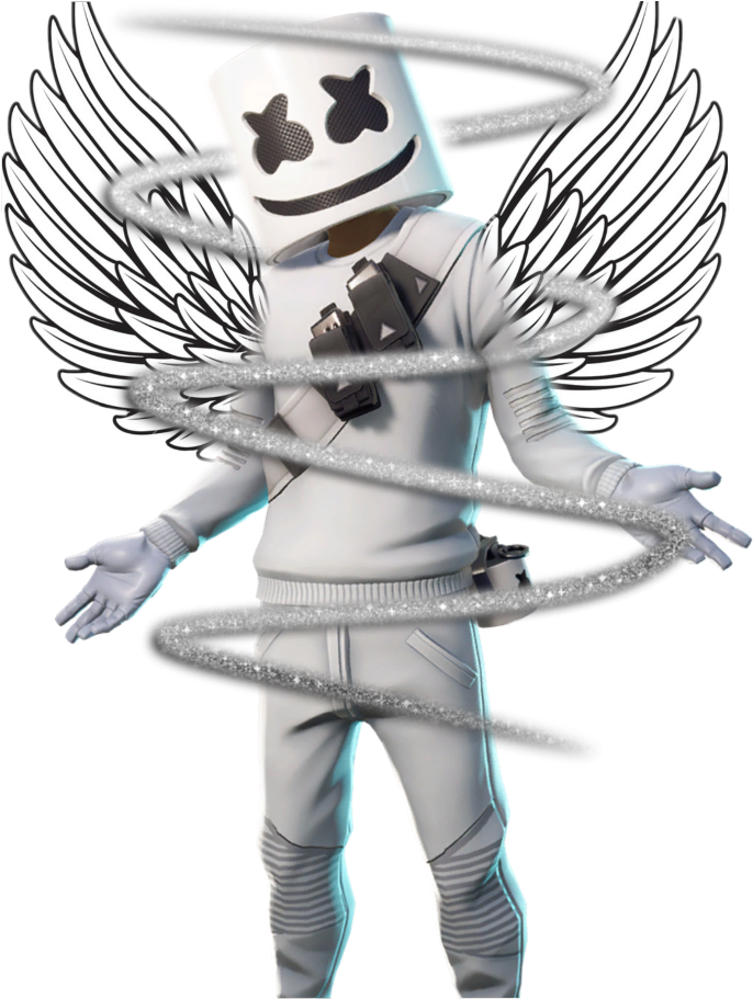Marshmello Angel Wings Costume PNG