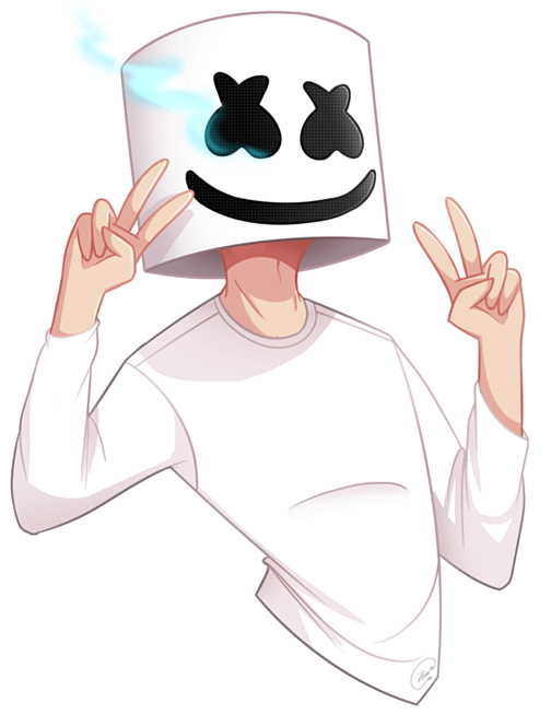 Marshmello Cartoon Peace Sign PNG