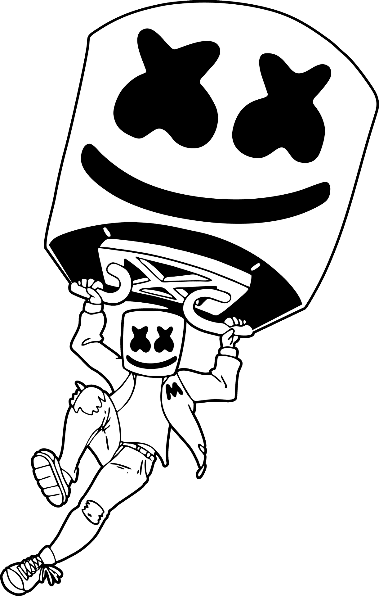 Marshmello D J Cartoon Drawing PNG