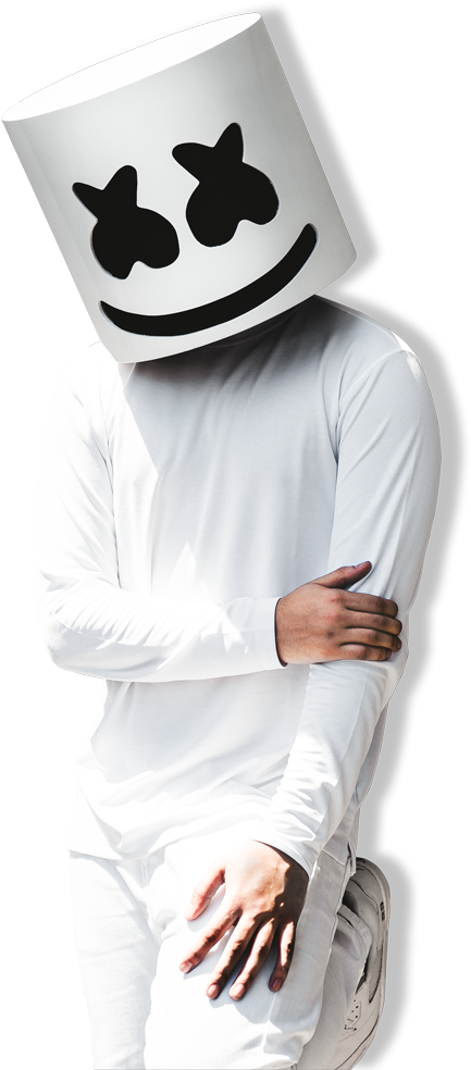 Marshmello D J Pose White Outfit PNG