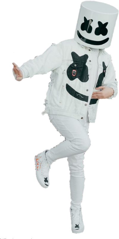 Marshmello D J White Outfit Action Pose PNG