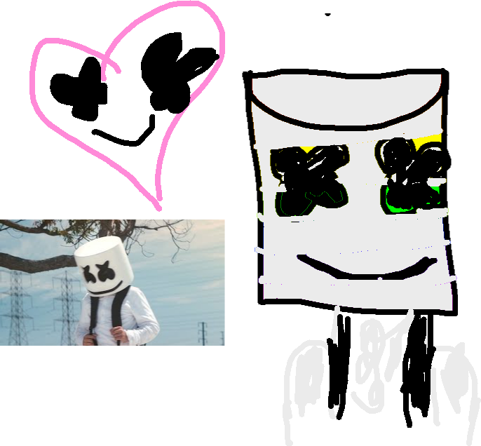 Marshmello Fan Artand Real Photo PNG