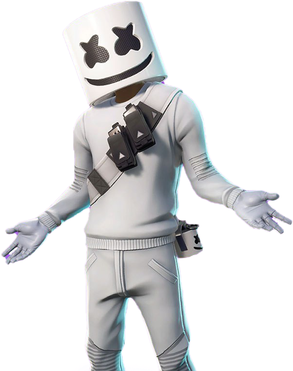 Marshmello Fortnite Skin Pose PNG