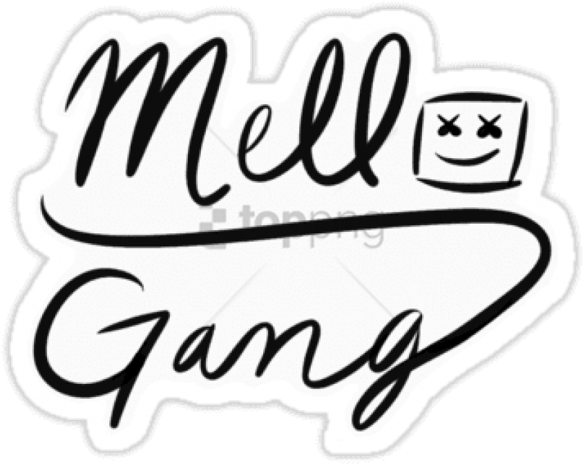 Marshmello Gang Logo Sticker PNG