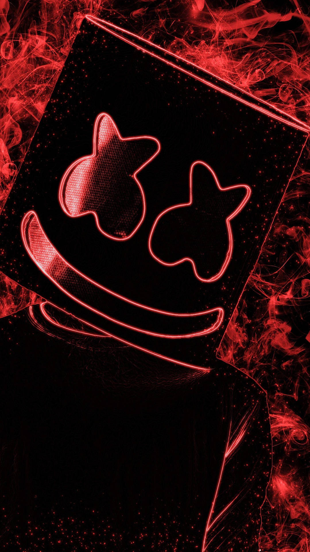 Marshmello Iphone Black And Red Wallpaper