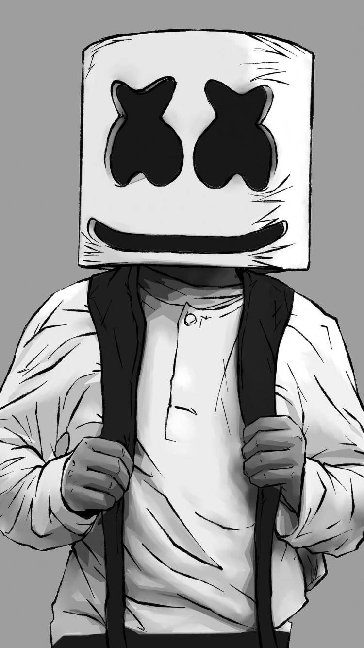 Charcoal Drawing] Posin' Marshmello by scourgewhitewolf on DeviantArt