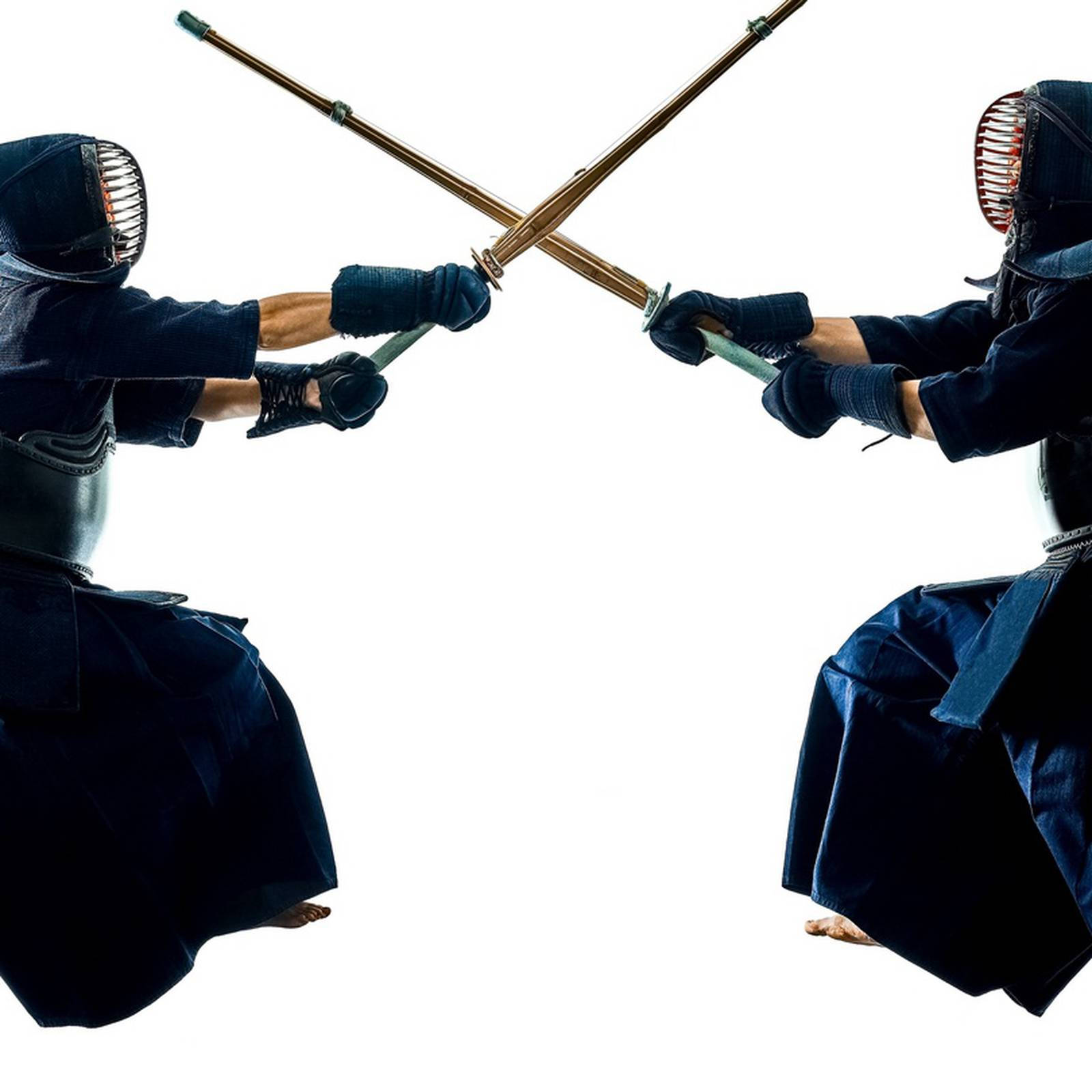 Strong Kendo Warrior Mid-move in Martial Arts Performance Wallpaper