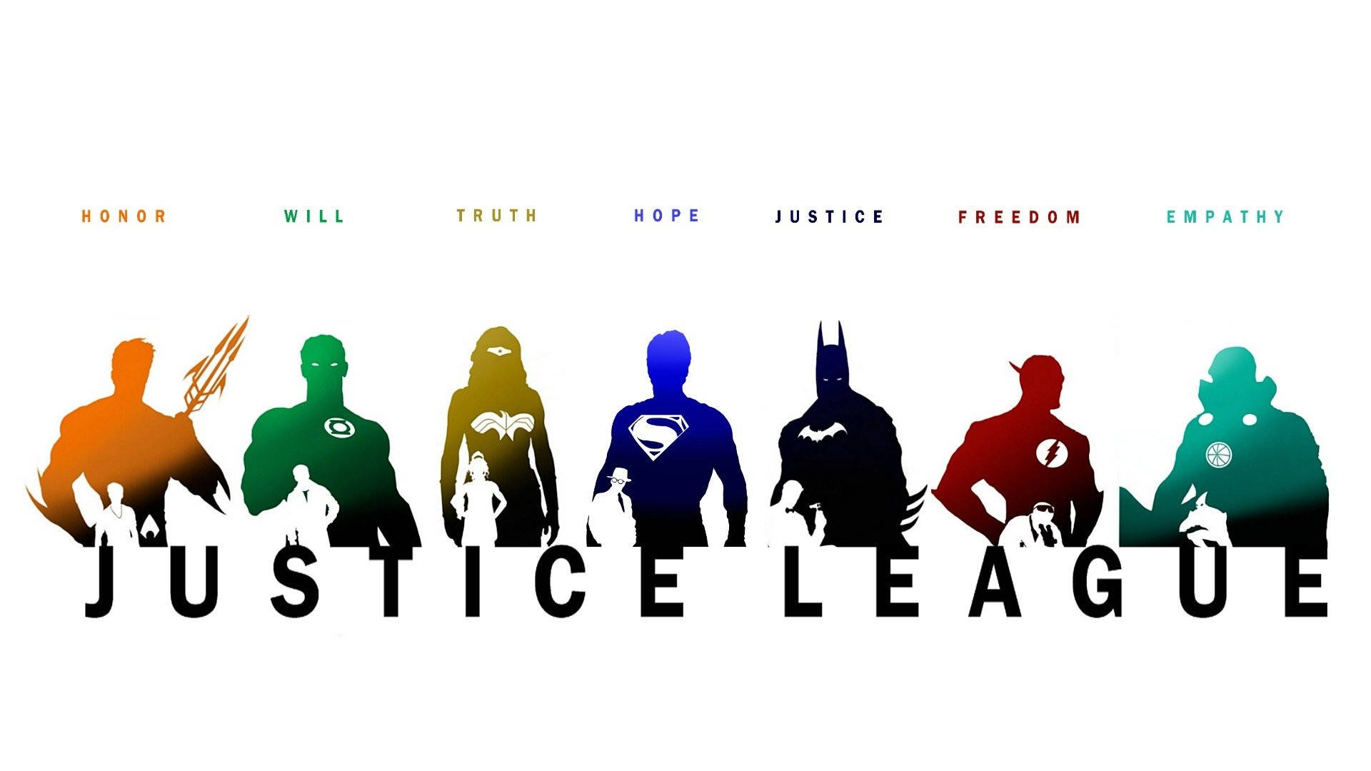 Martian Manhunter And Justice League Logos Wallpaper