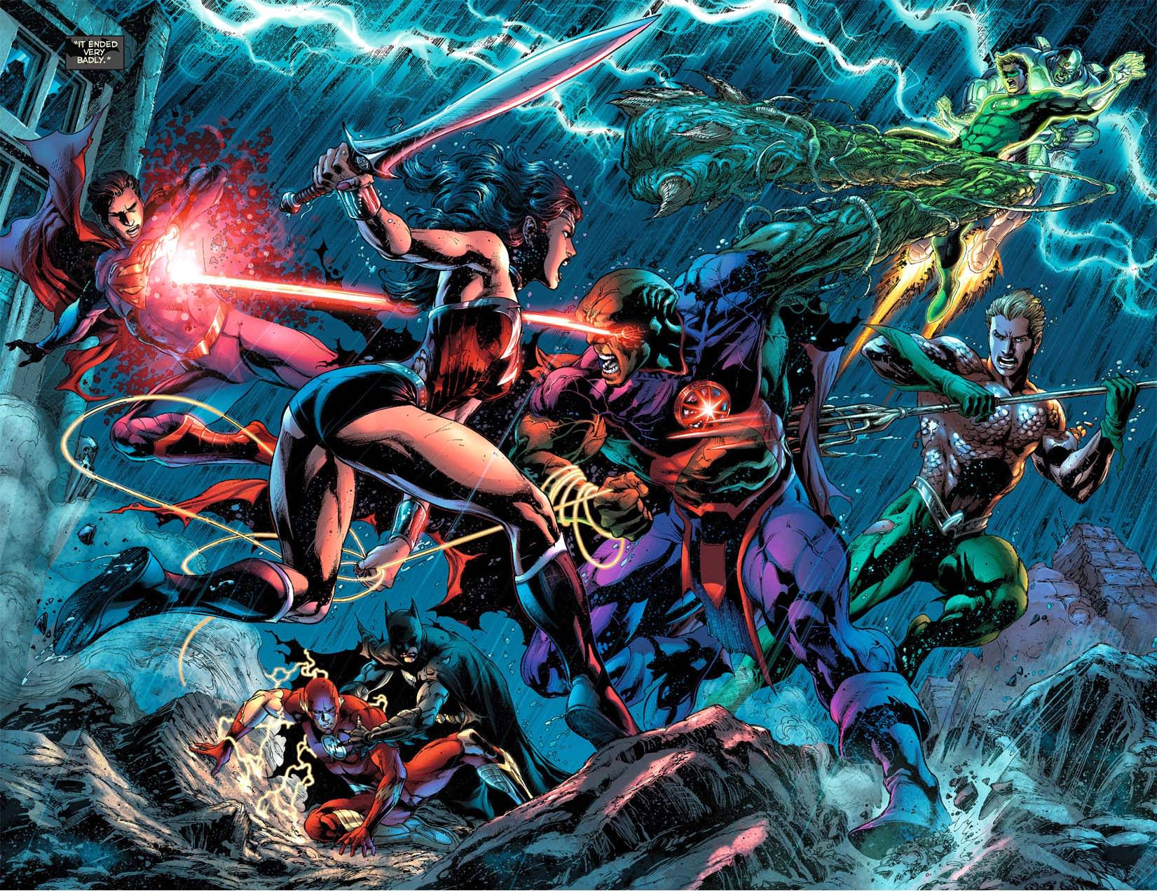 Martian Manhunter Battling Justice League Wallpaper