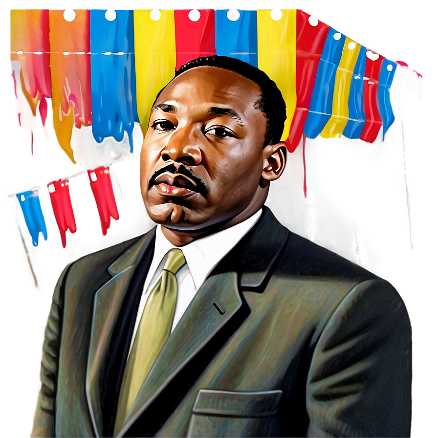 Martin Luther King Portrait Png Pdk PNG