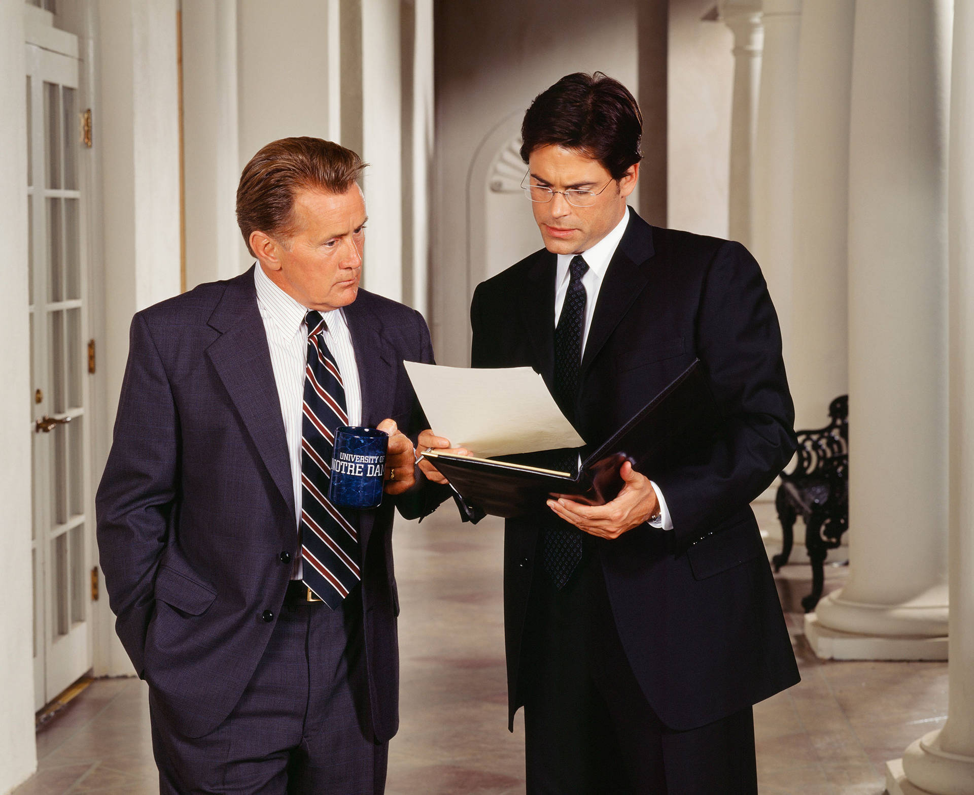 Martin Sheen And Rob Lowe The West Wing Still Wallpaper