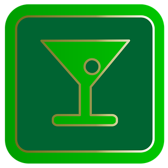 Martini Glass Icon Green PNG