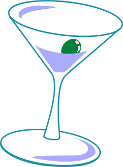 Martini Glass Vector Illustration PNG
