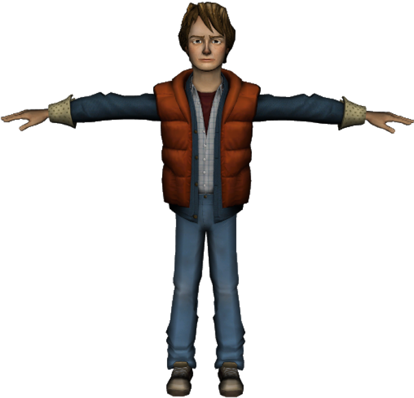 Marty Mc Fly3 D Model Pose PNG