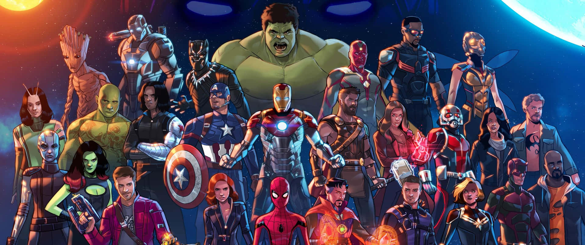 Marvel3440 X 1440 Héroes Dibujos Animados Fondo de pantalla