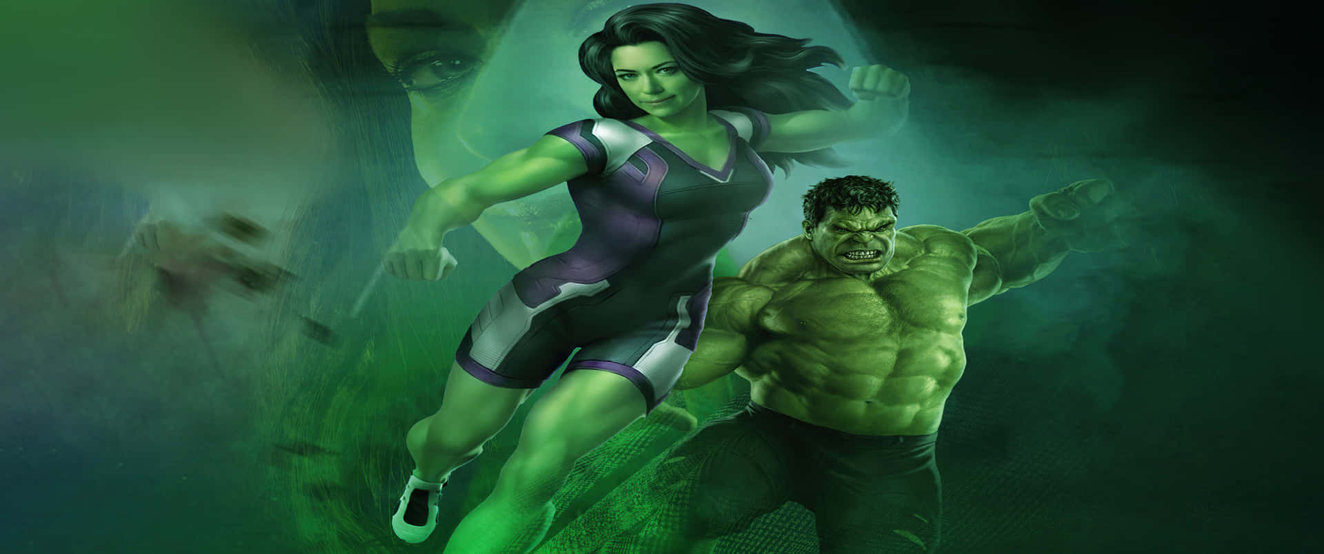 Hulk And She Hulk Marvel 3440x1440 Background