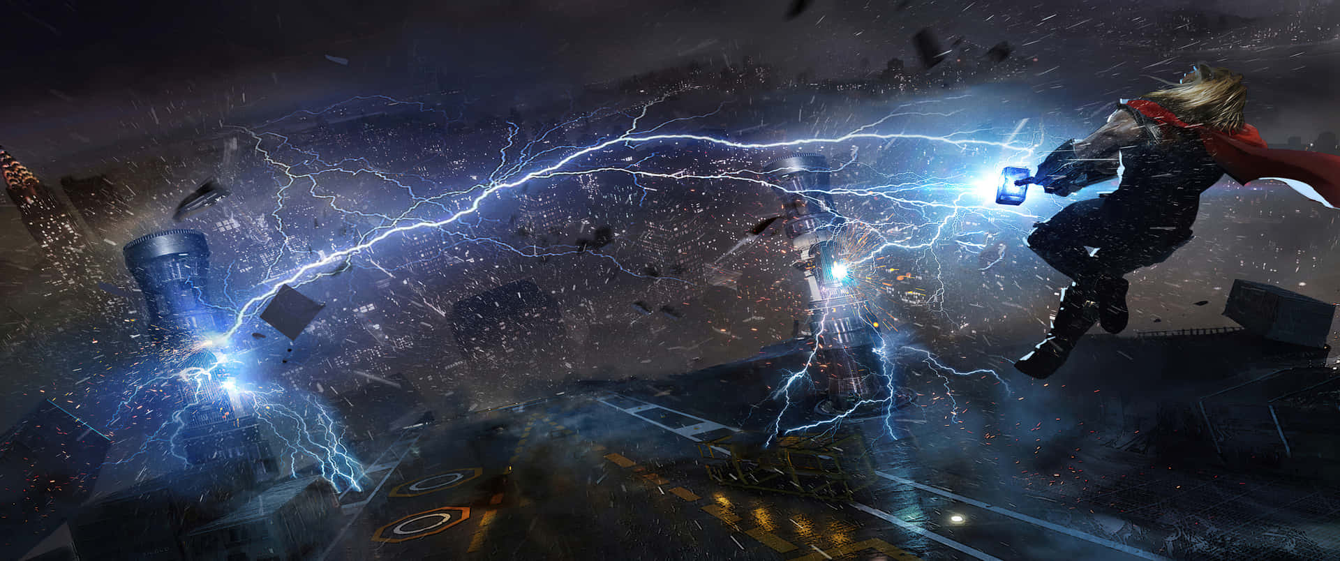 Thor Hammer Lightning Marvel 3440x1440 Wallpaper