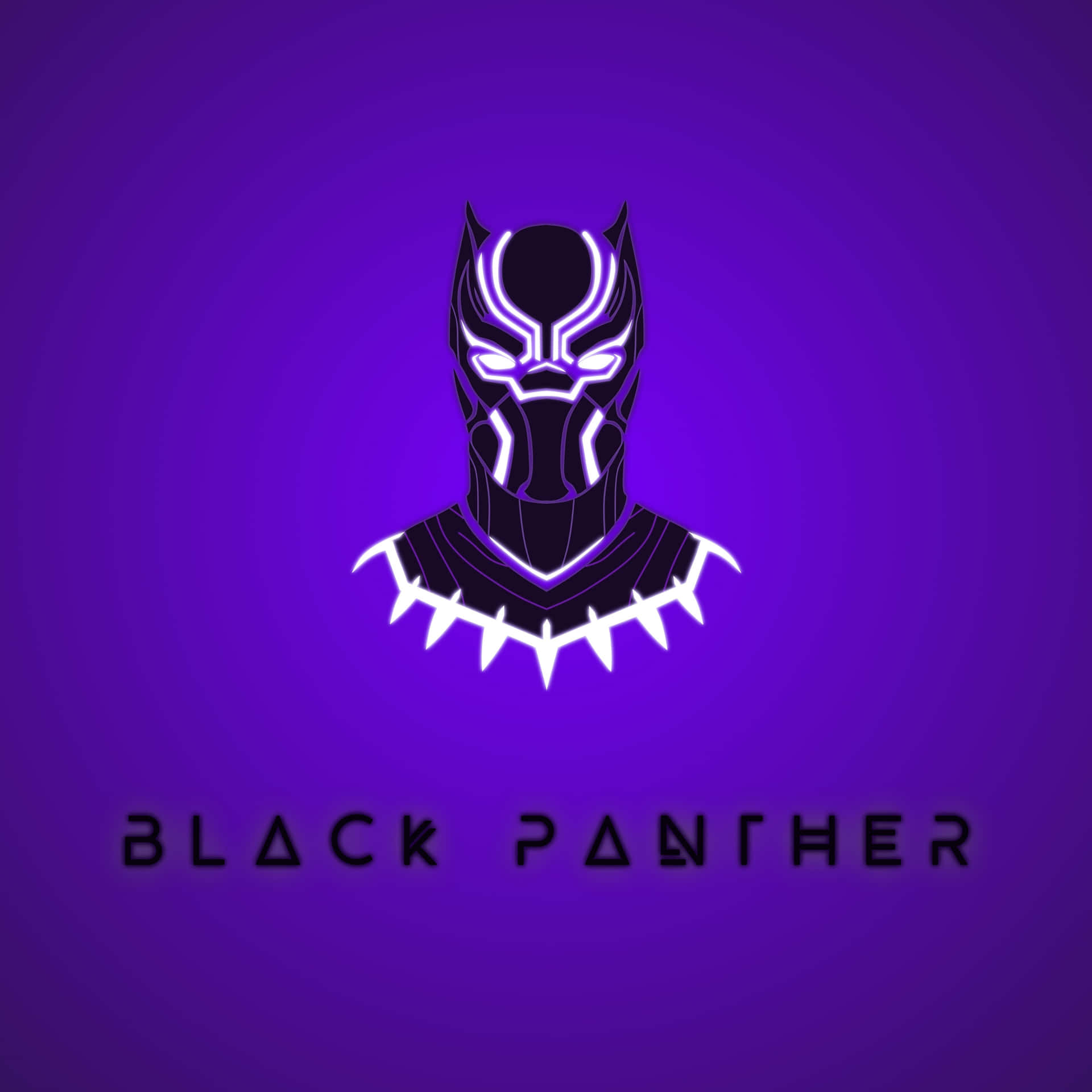 Black Panther Logo On Purple Background Wallpaper