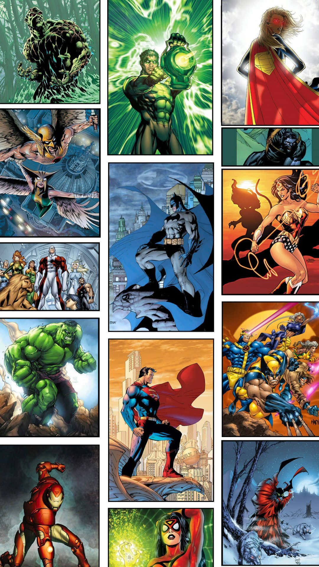 En Marvel og DC fans drøm går i opfyldelse - den ultimative Marvel og DC Iphone! Wallpaper