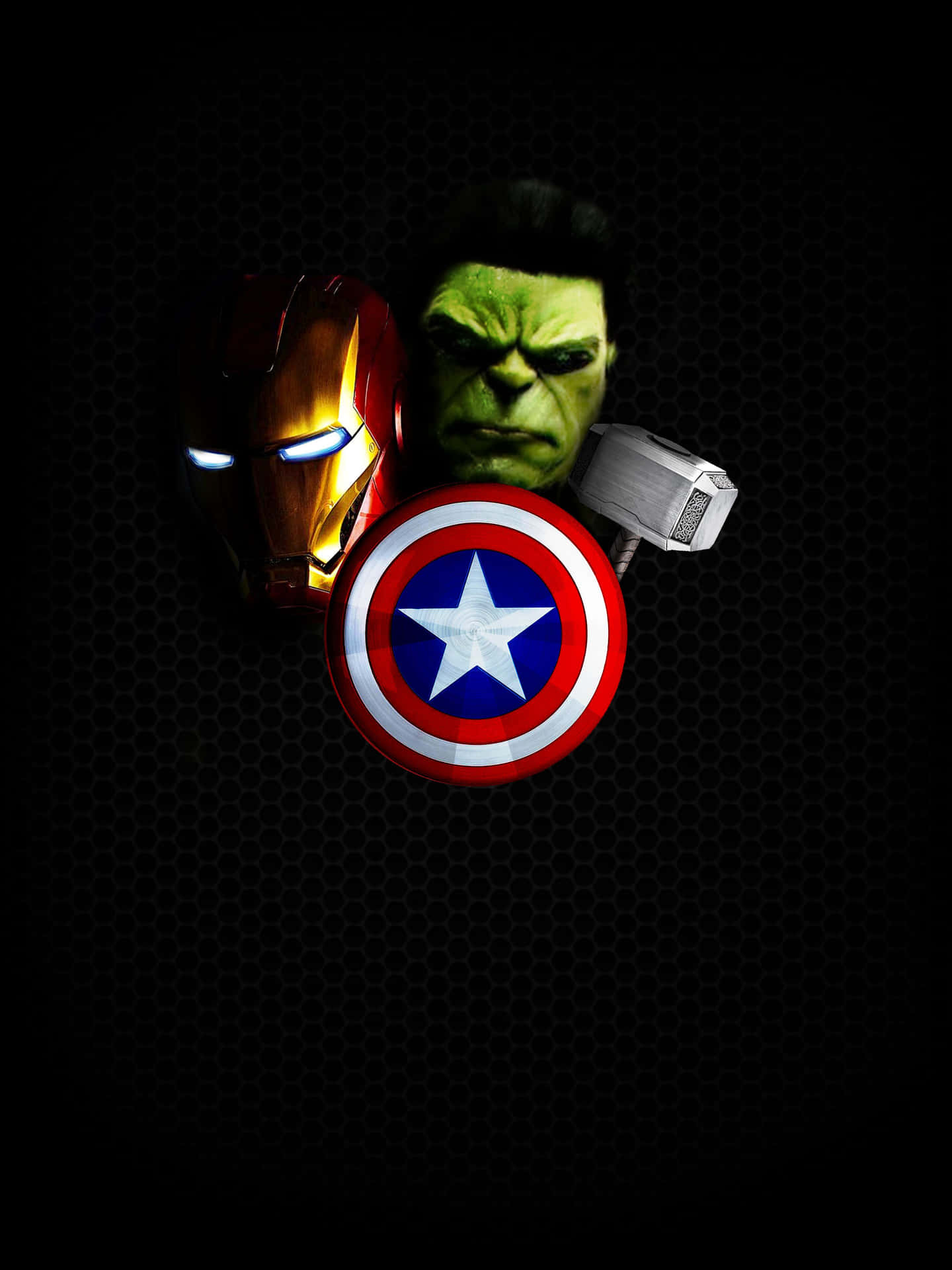 Avengers Shield And Hulk On A Black Background Wallpaper