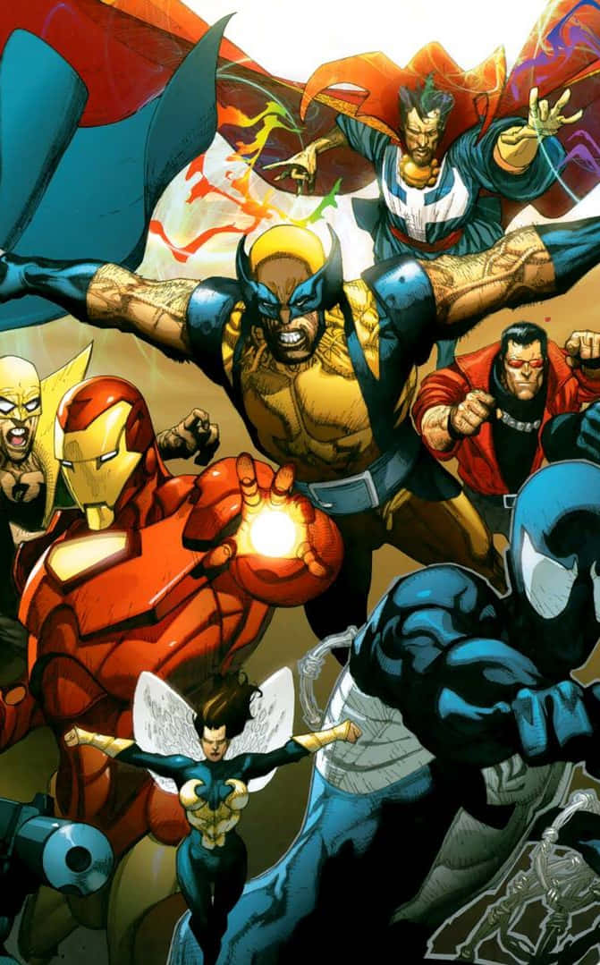 Androidassemble: Riunisci Gli Eroi Di Marvel Sul Tuo Schermo Principale Sfondo