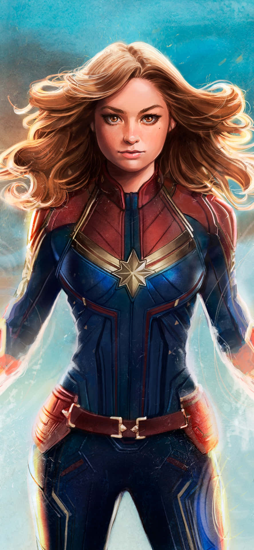 Digital Captain Marvel Art Iphone Wallpaper