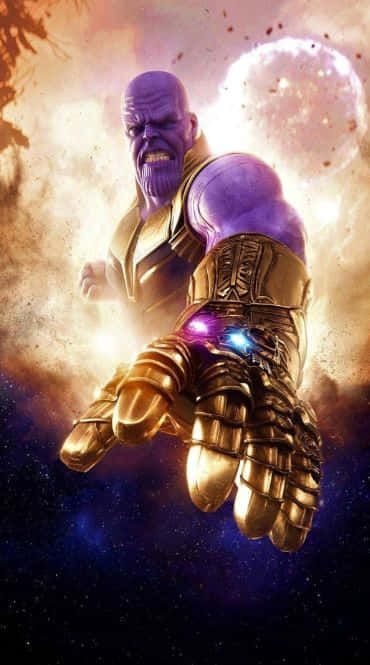 Thanos With Infinity Gauntlet Marvel Art Iphone Wallpaper