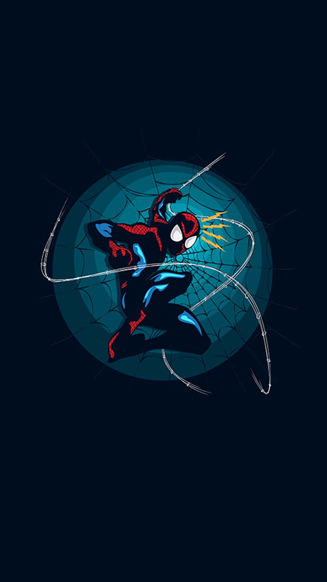 Wallpaperminimalistiska Svängande Spider Man Marvel Konst Iphone-bakgrundsbild. Wallpaper