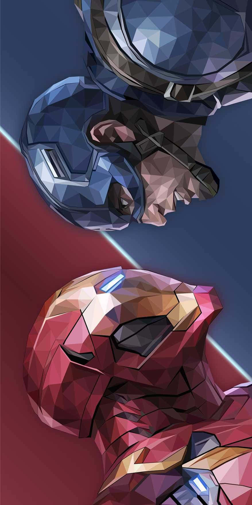 Avengers - Iron Man og Captain America Wallpaper