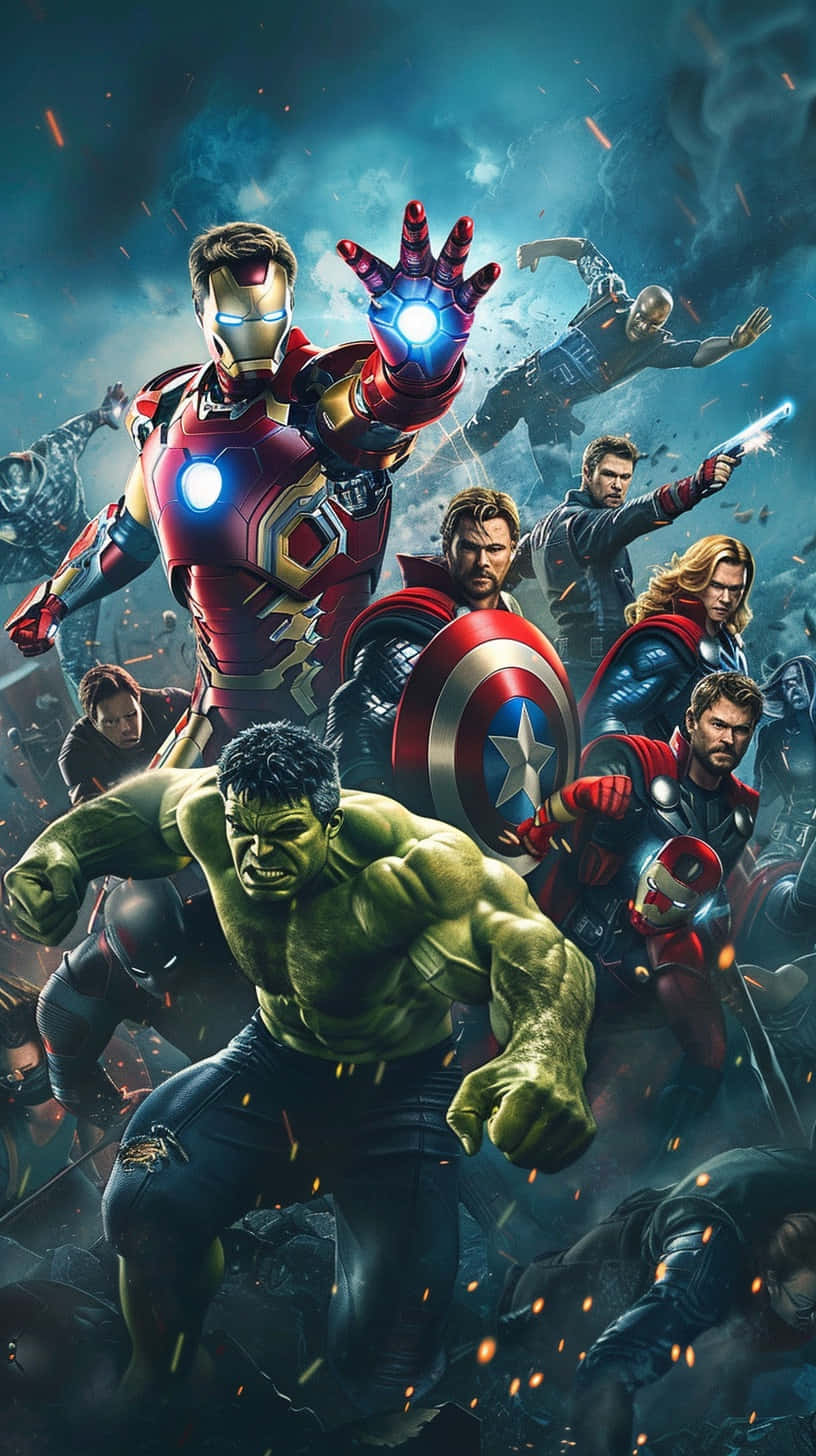 Marvel Avengers Assemble 3d Kunstwerk Achtergrond