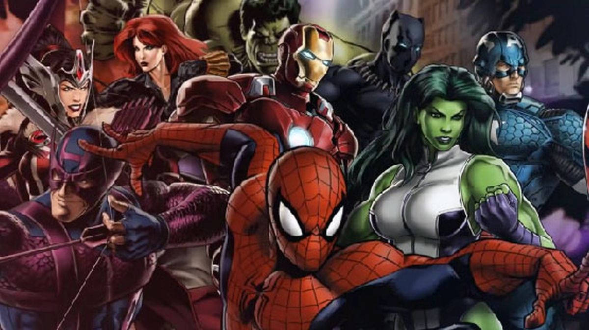 Marvel Avengers superheroes with Spiderman, Iron man and others.