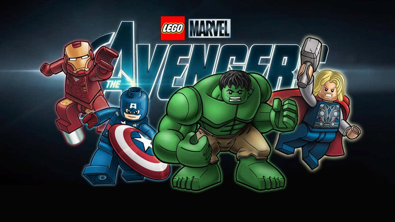 Lego Marvel Avengers Spil Figur Skabelon Tapet. Wallpaper