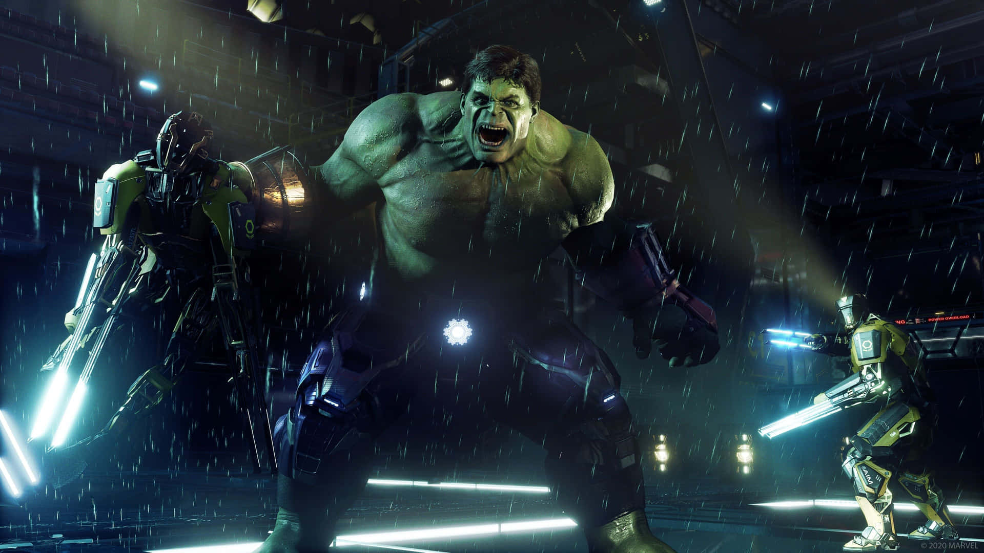 Epic Battle Scene from Marvel Avengers Game Wallpaper