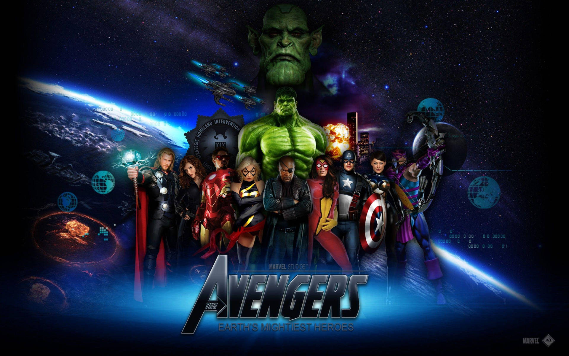 Marvelavengers Infinity War Im Dunklen Weltraum Wallpaper