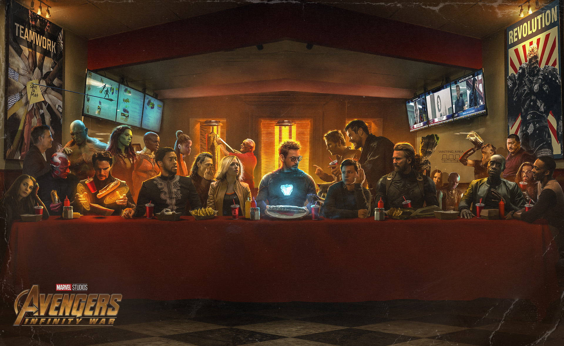 Marvel Avengers Last Supper Wallpaper