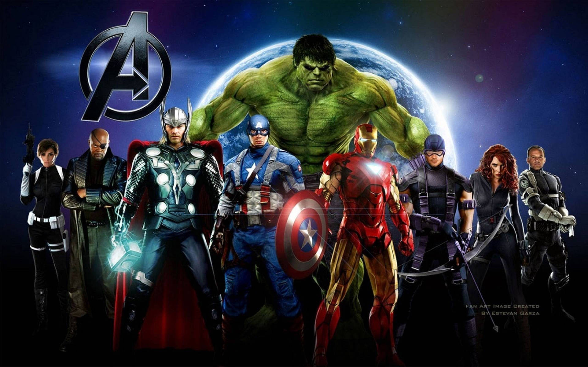 Marvel Avengers Potenti Supereroi Sfondo