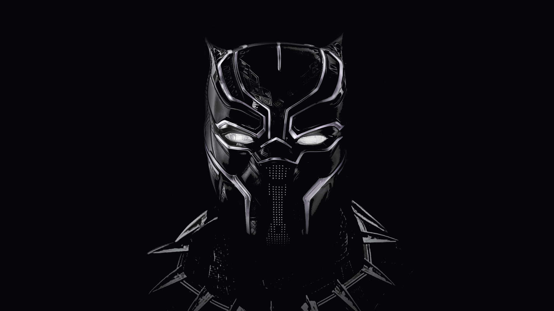 Marvel Black And White Black Panther Mask Wallpaper