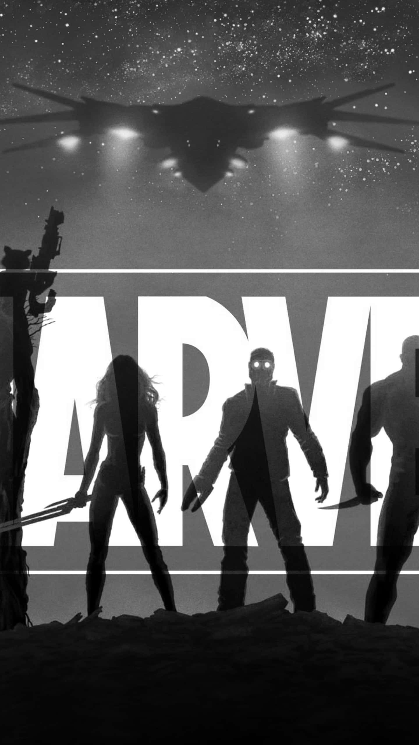 Classic Marvel Heroes in Black and White Wallpaper