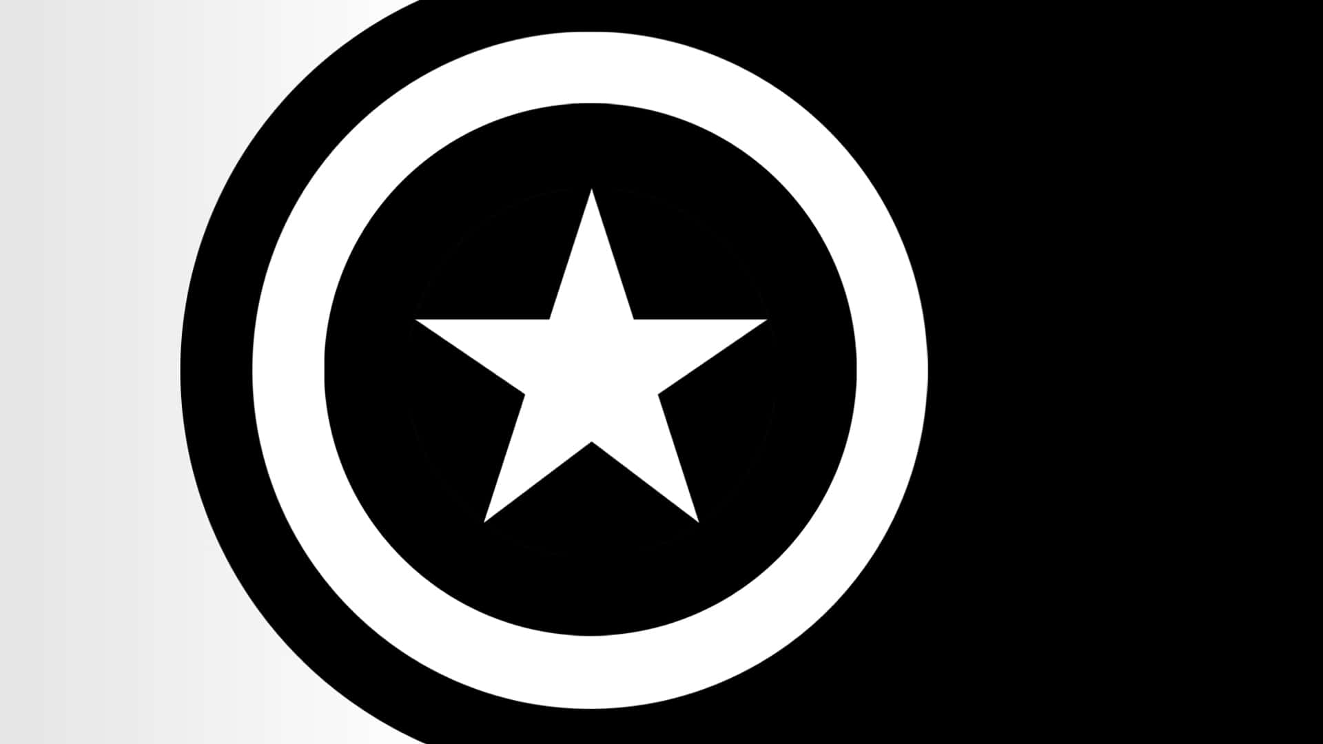 Marvel Black And White Shield With A Star Wallpaper
