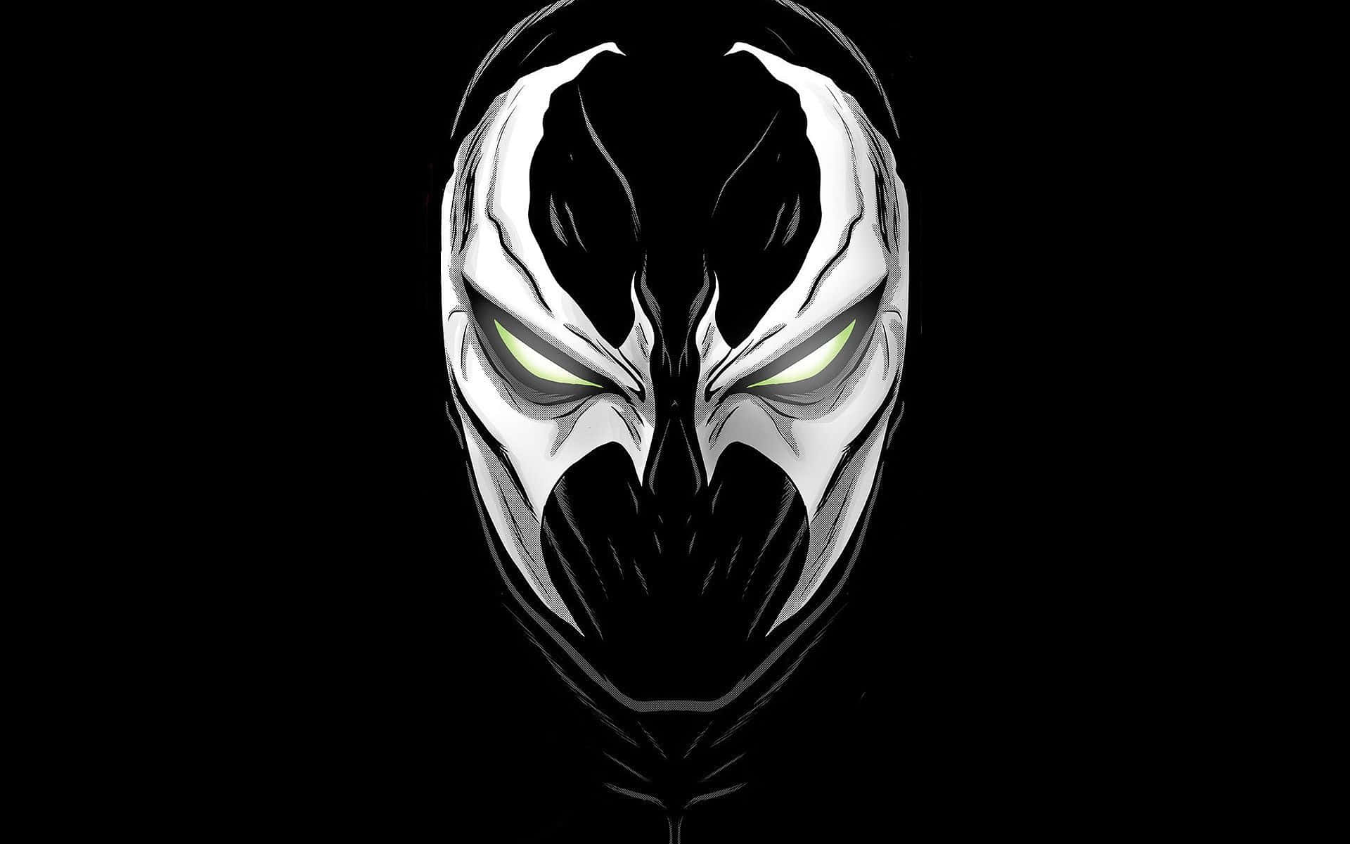 Marvel Black And White Spawn Mask Wallpaper