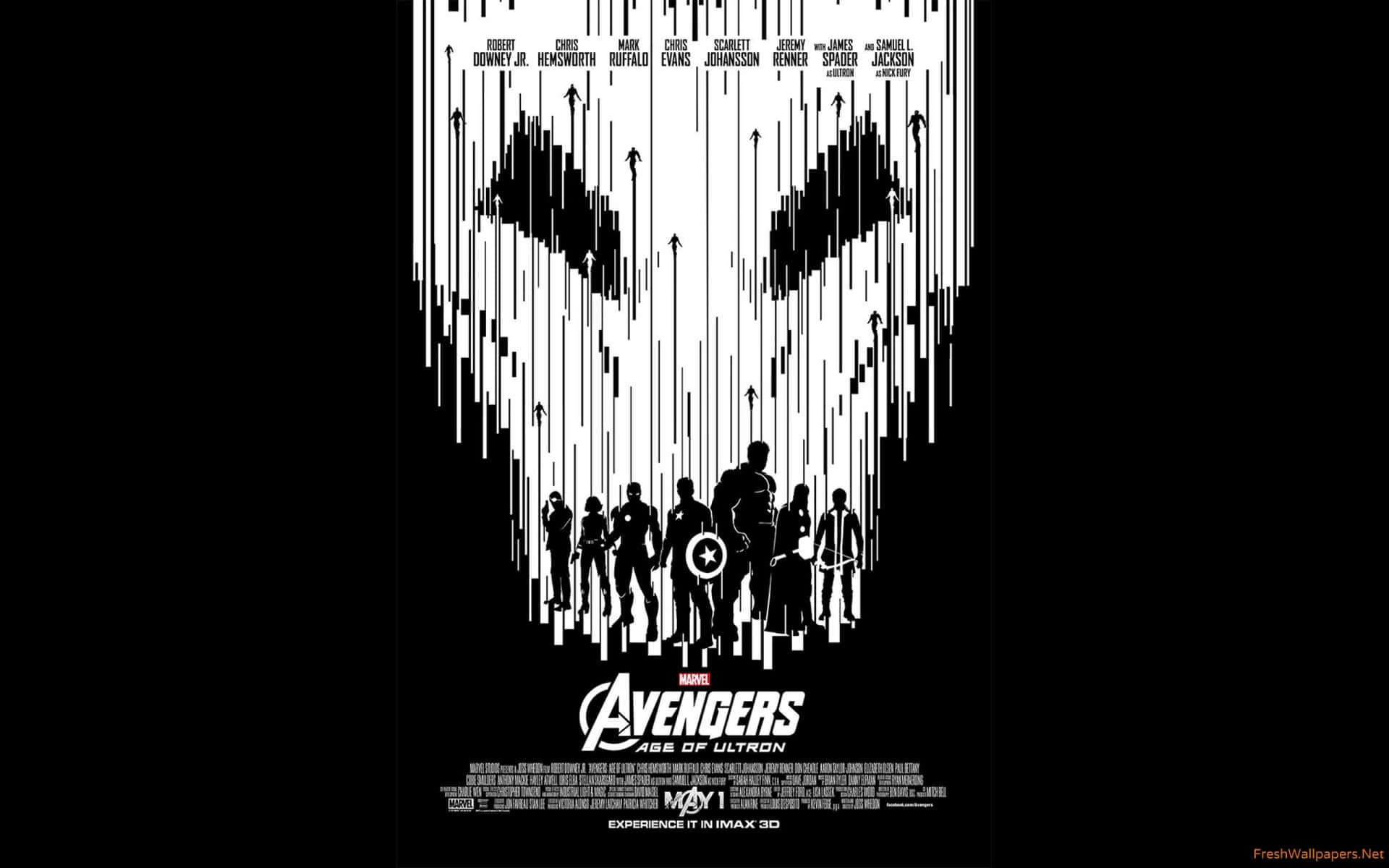 Avengers filmplakat med sort baggrund Wallpaper