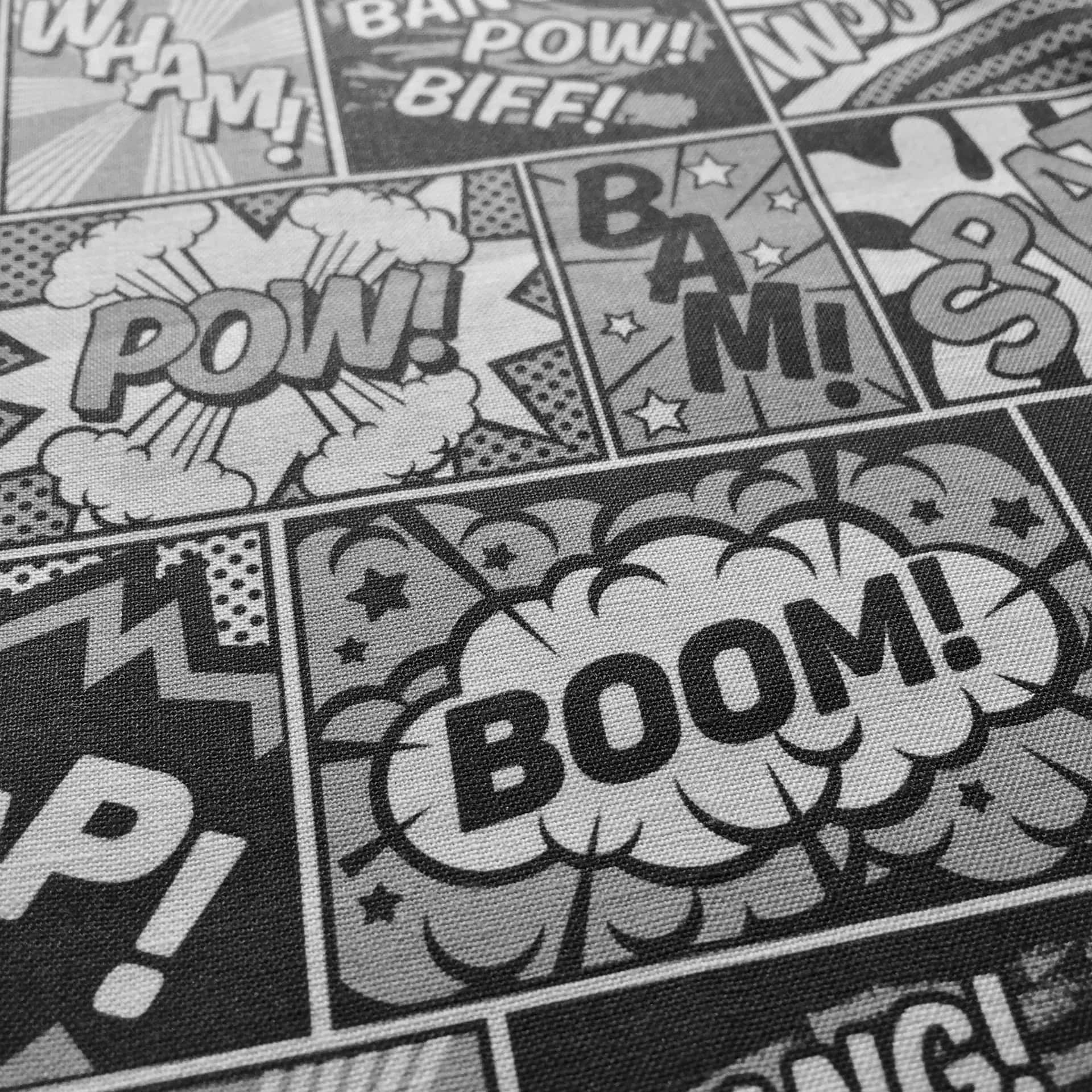 Marvel Black And White Action Bubbles Wallpaper